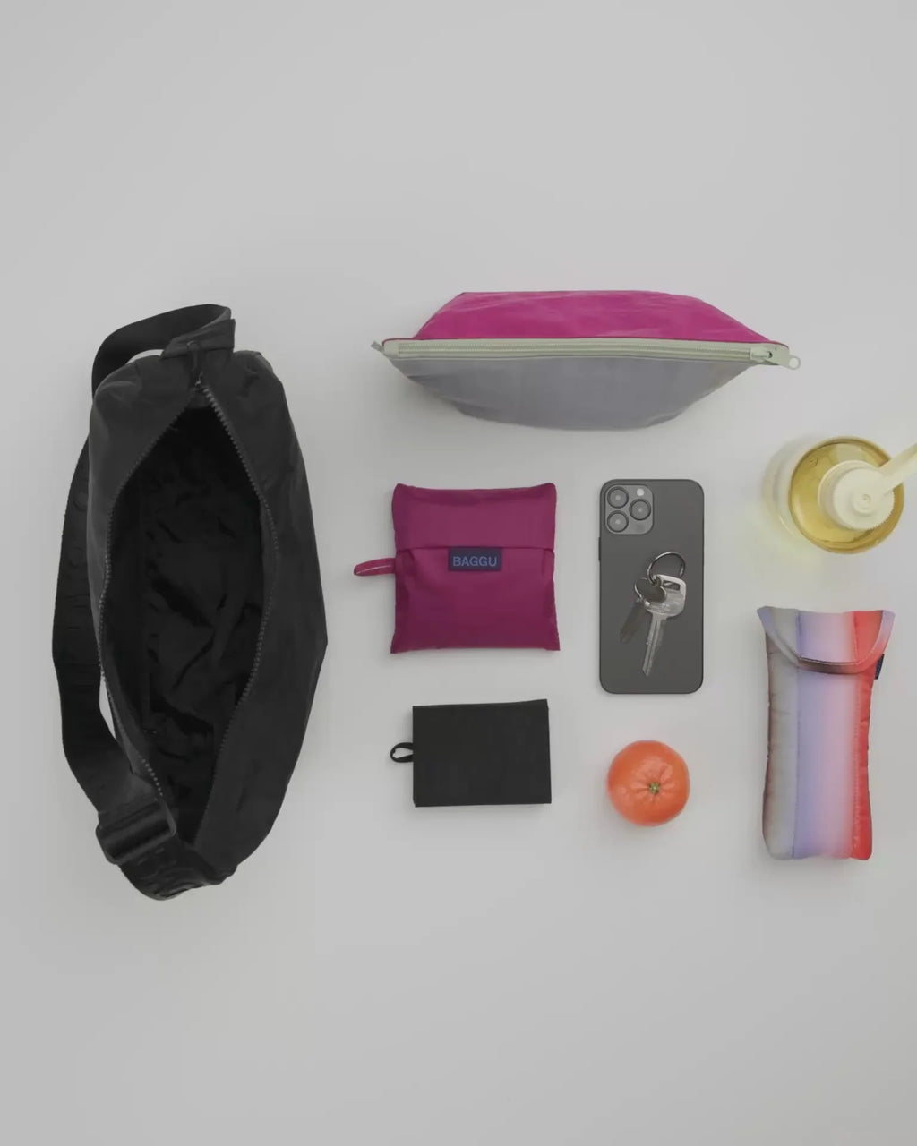 Chic & Spacious: Medium Nylon Crescent Bag for Everyday Adventures