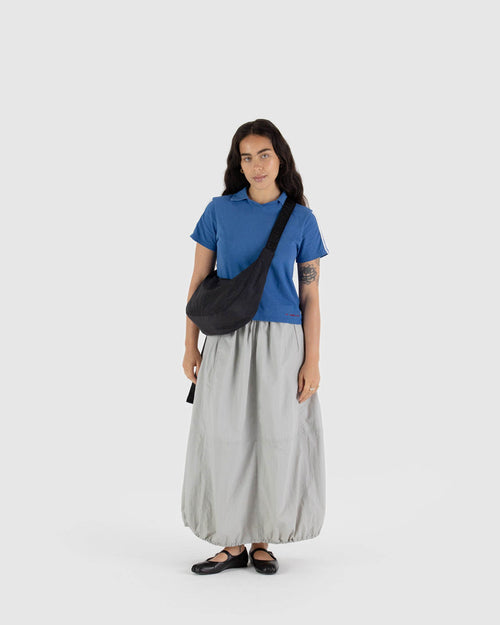 Chic & Spacious: Medium Nylon Crescent Bag for Everyday Adventures