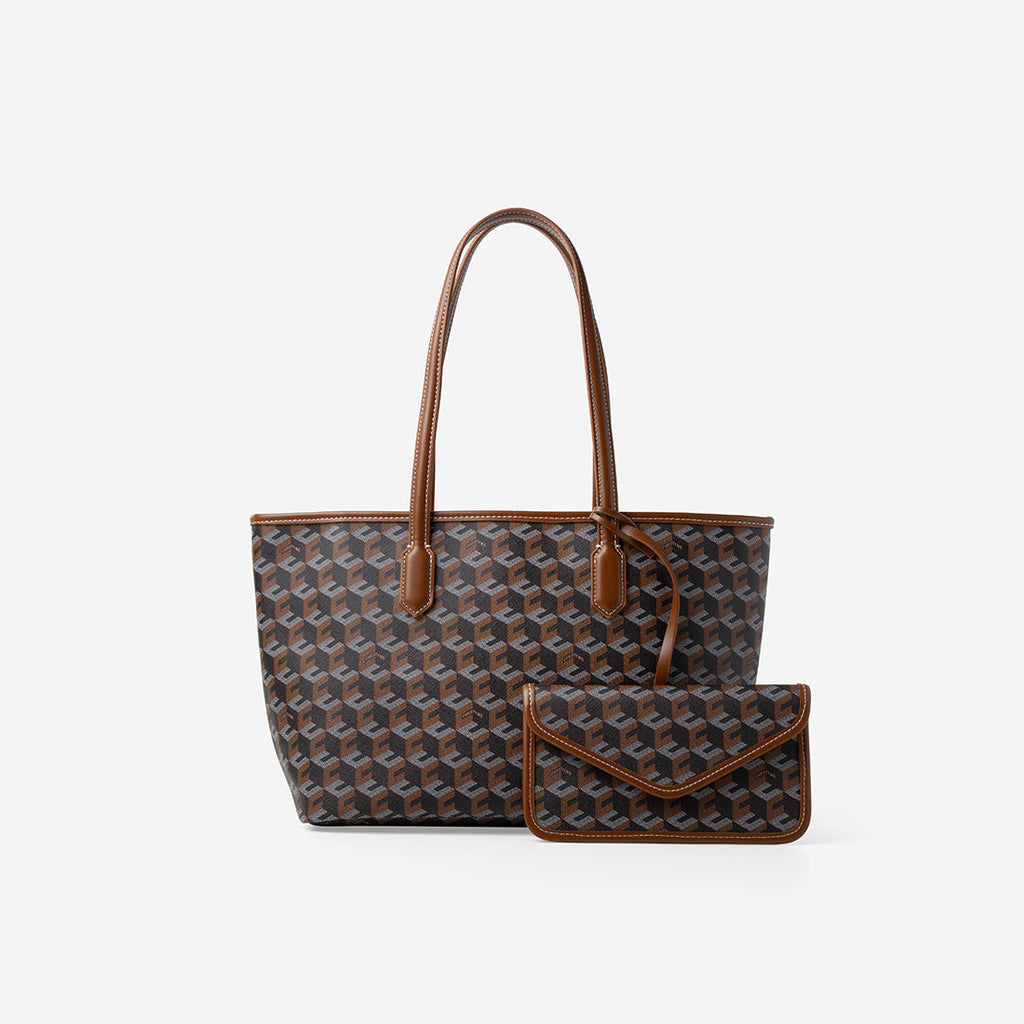 Russo Medium Tote Bag in Cubic Garden Monogram - Practical & Stylish Carry-All