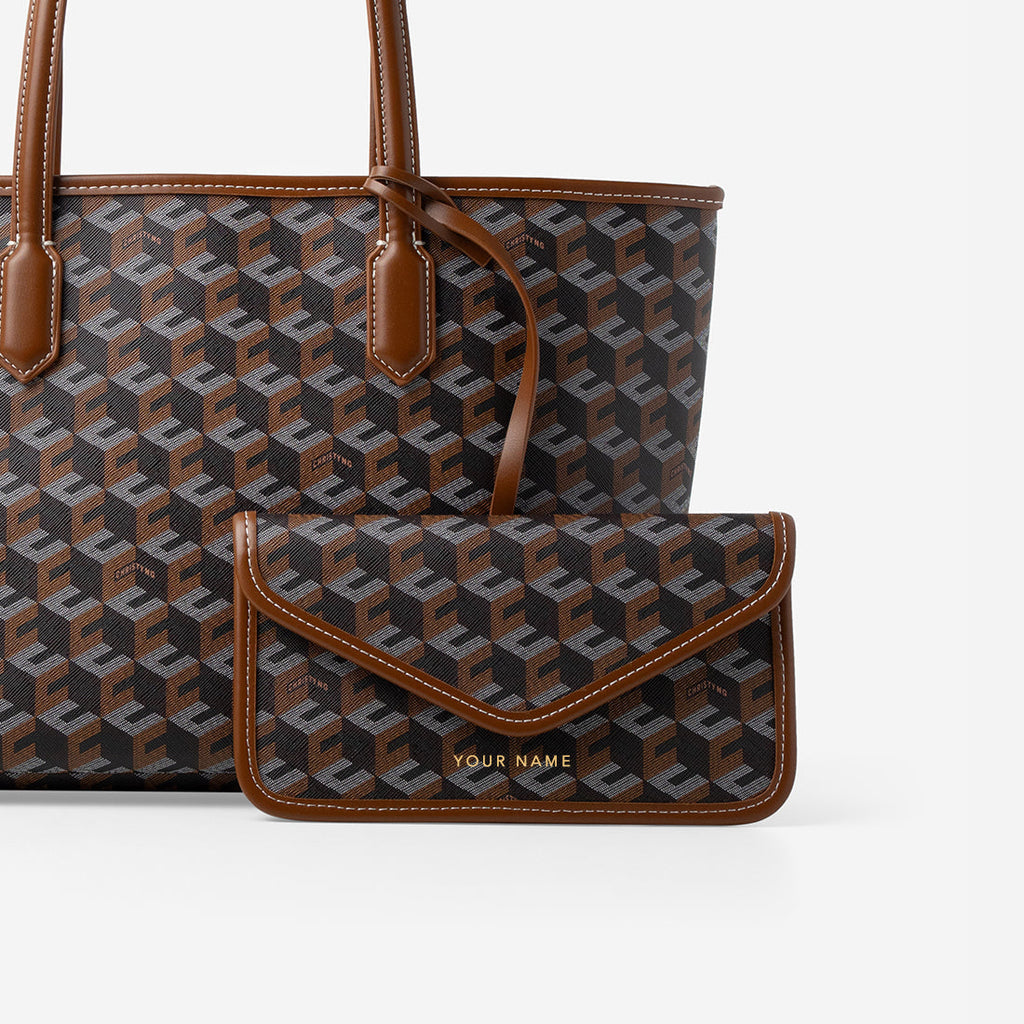 Russo Medium Tote Bag in Cubic Garden Monogram - Practical & Stylish Carry-All