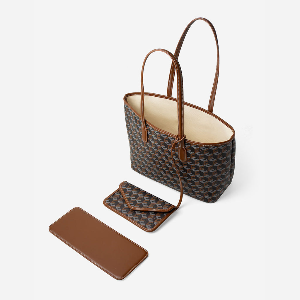Russo Medium Tote Bag in Cubic Garden Monogram - Practical & Stylish Carry-All