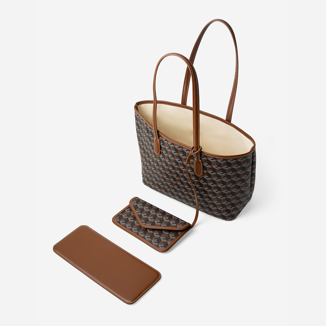 Russo Medium Tote Bag in Cubic Garden Monogram - Practical & Stylish Carry-All