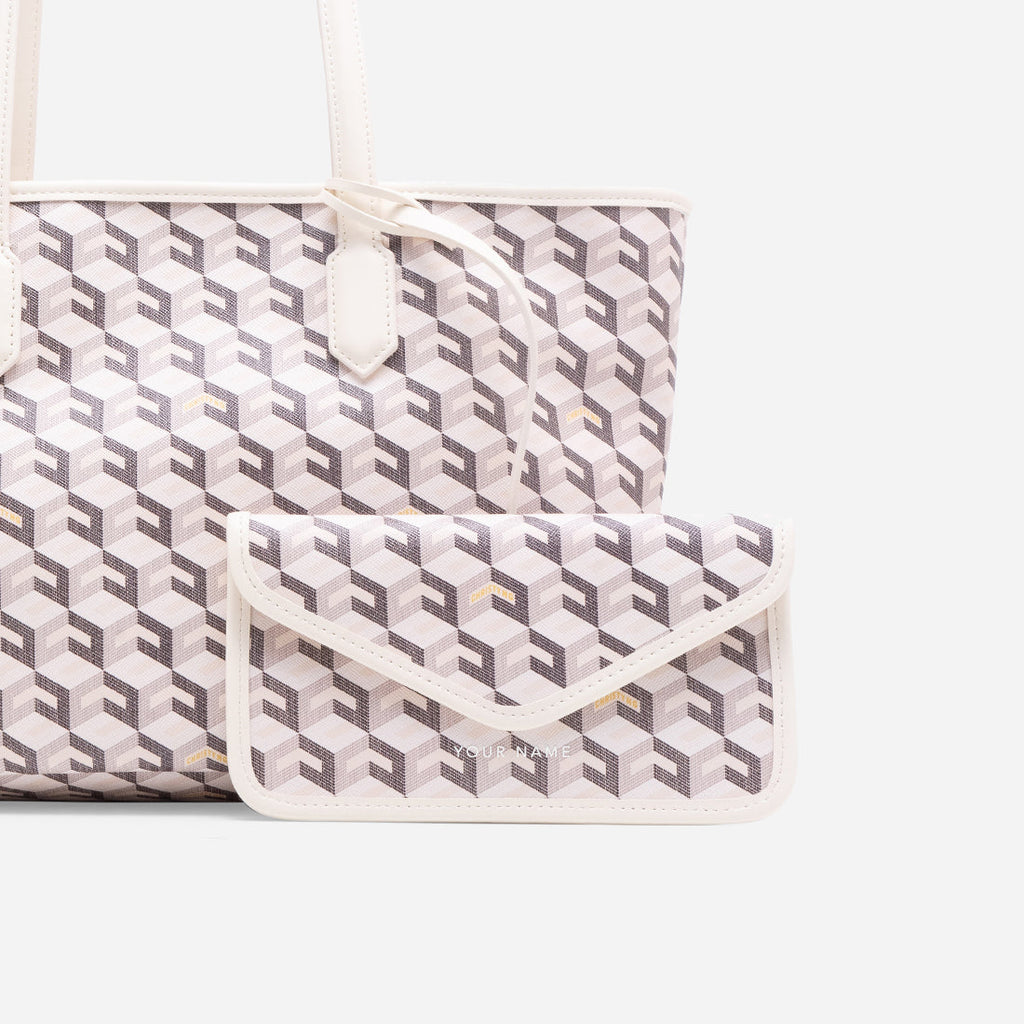 Russo Medium Tote Bag in Cubic Garden Monogram - Practical & Stylish Carry-All