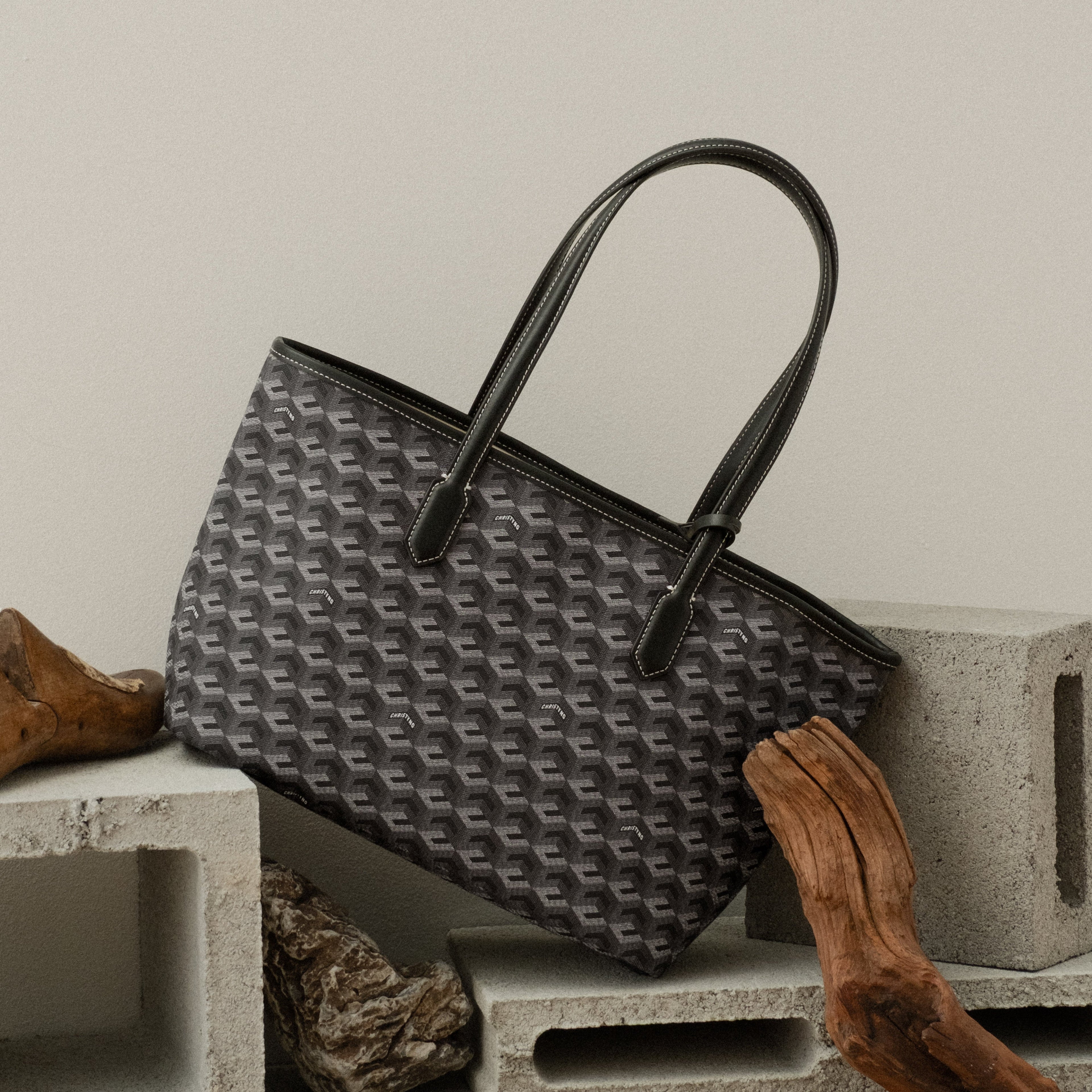 Russo Medium Tote Bag in Cubic Garden Monogram - Practical & Stylish Carry-All